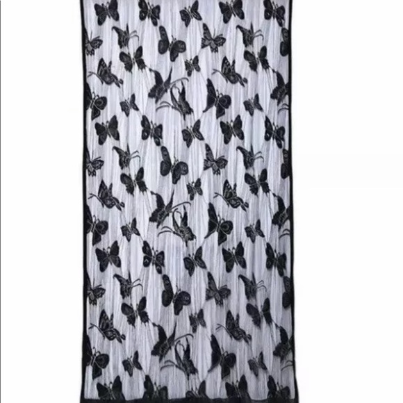 Black Butterfly Curtains Sheer Thread Single Panel - Picture 5 of 5
